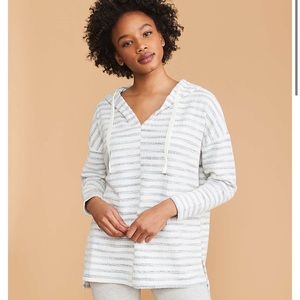 Lou & Grey striped boucle hooded top